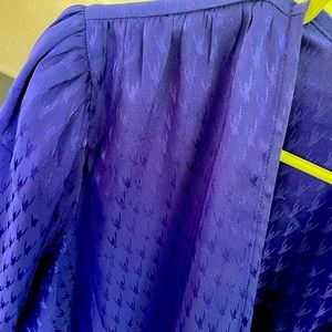 Express Royal Blue/ purple; Size 14 Long Sleeve Dress w/Attached Tie.